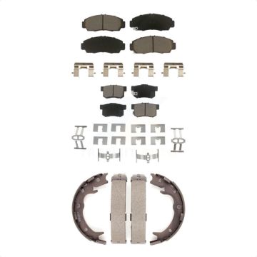 Front Rear Ceramic Brake Pads And Parking Shoes Kit For Acura TL CL RL KCN-100086