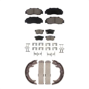 Front Rear Ceramic Brake Pads And Parking Shoes Kit For Honda Odyssey Acura RL KCN-100087