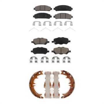 Front Rear Ceramic Brake Pads And Parking Shoes Kit For 2009-2016 Toyota Venza KCN-100090