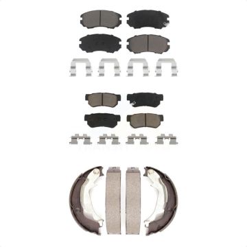 Front Rear Ceramic Brake Pads And Parking Shoes Kit For Hyundai Sonata Kia Optima KCN-100092