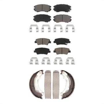 Front Rear Ceramic Brake Pads And Parking Shoes Kit For 2010-2013 Kia Soul KCN-100094