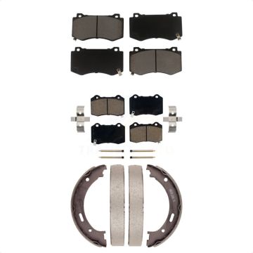 Front Rear Ceramic Brake Pads And Parking Shoe Kit For 2006-2010 Jeep Grand Cherokee SRT8 KCN-100097