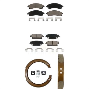 Front Rear Ceramic Brake Pads And Parking Shoes Kit For Cadillac CTS SRX KCN-100102