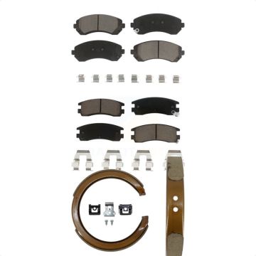 Front Rear Ceramic Brake Pads Parking Shoe Kit For Buick Rendezvous Pontiac Montana Aztek KCN-100106