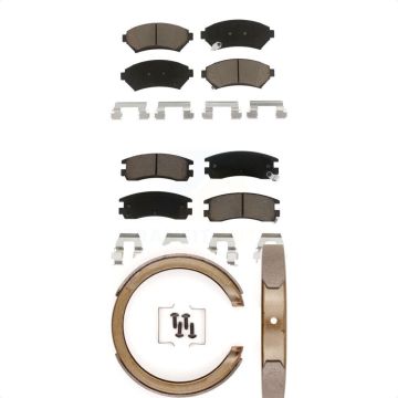 Front Rear Ceramic Brake Pads Parking Shoe Kit For Chevrolet Impala Buick Pontiac Century KCN-100108