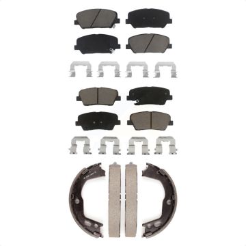 Front Rear Ceramic Brake Pads And Parking Shoes Kit For Hyundai Genesis Coupe KCN-100113