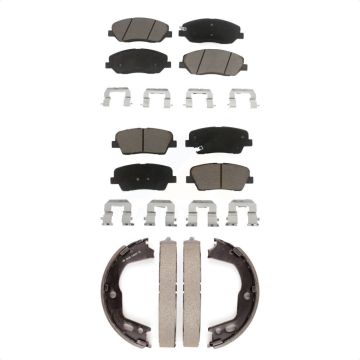 Front Rear Ceramic Brake Pads And Parking Shoes Kit For Hyundai Genesis 3.8L KCN-100117