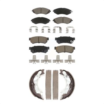 Front Rear Ceramic Brake Pads And Parking Shoes Kit For 2014-2015 Chevrolet Spark EV KCN-100120
