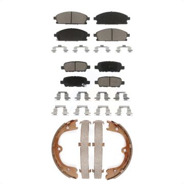 Front Rear Ceramic Brake Pads And Parking Shoes Kit For 2004-2005 Nissan Quest KCN-100122