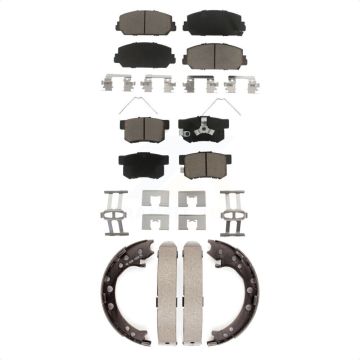 Front Rear Ceramic Brake Pads And Parking Shoes Kit For 2013-2018 Acura RDX KCN-100123