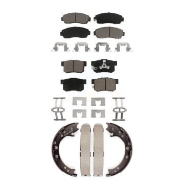 Front Rear Ceramic Brake Pads And Parking Shoes Kit For Honda CR-V Acura RDX KCN-100127