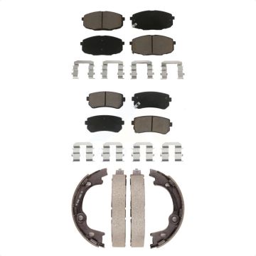Front Rear Ceramic Brake Pads And Parking Shoes Kit For Hyundai Elantra KCN-100128