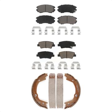 Front Rear Ceramic Brake Pads And Parking Shoes Kit For Hyundai Elantra Sonata KCN-100130