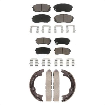 Front Rear Ceramic Brake Pads And Parking Shoes Kit For 2013-2015 Hyundai Tucson FWD KCN-100132