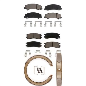 Front Rear Ceramic Brake Pads And Parking Shoes Kit For Chevrolet Impala Monte Carlo KCN-100135