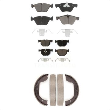 Front Rear Ceramic Brake Pads And Parking Shoes Kit For BMW 525i KCN-100153
