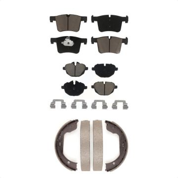 Front Rear Ceramic Brake Pads And Parking Shoes Kit For 2011 BMW X3 xDrive28i KCN-100154