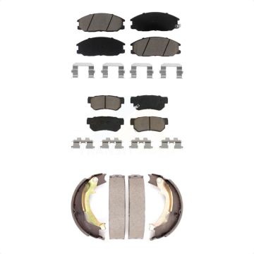 Front Rear Ceramic Brake Pads And Parking Shoes Kit For 2001-2006 Hyundai Santa Fe KCN-100156