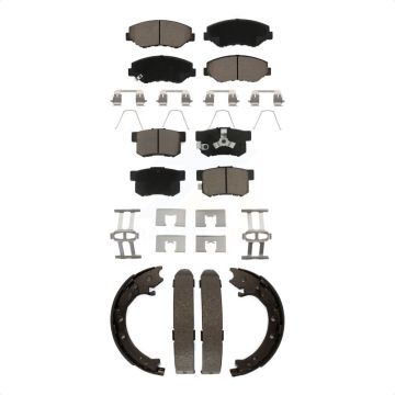 Front Rear Ceramic Brake Pads And Parking Shoes Kit For 2005-2006 Honda CR-V KCN-100166