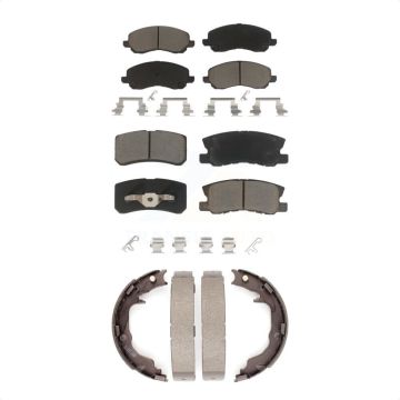 Front Rear Ceramic Brake Pads Parking Shoe Kit For Jeep Mitsubishi Patriot Lancer Compass KCN-100170