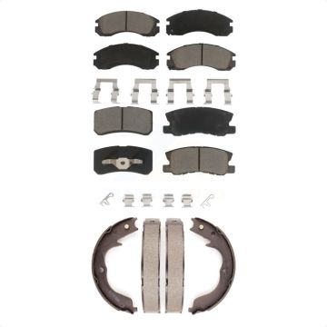 Front Rear Ceramic Brake Pads And Parking Shoes Kit For Mitsubishi Lancer KCN-100171