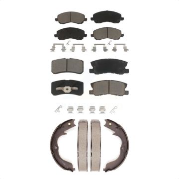 Front Rear Ceramic Brake Pads And Parking Shoes Kit For Mitsubishi Outlander KCN-100174