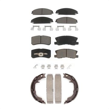 Front Rear Ceramic Brake Pads And Parking Shoes Kit For 2008-2009 Dodge Caliber SRT-4 KCN-100175