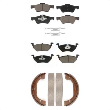 Front Rear Ceramic Brake Pads And Parking Shoes Kit For Ford Escape Mazda Tribute Mercury KCN-100191