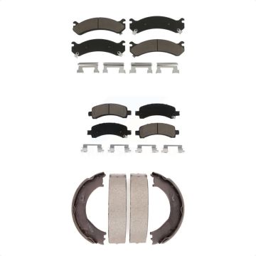 Front Rear Ceramic Brake Pads Parking Shoe Kit For Chevrolet GMC Express 2500 3500 Savana KCN-100200