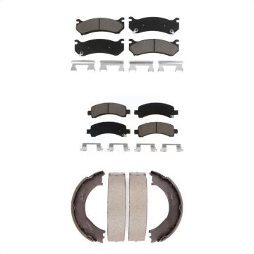 Front Rear Ceramic Brake Pads And Parking Shoes Kit For Chevrolet Express 2500 GMC Savana KCN-100203