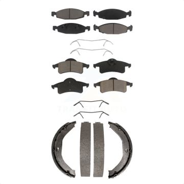 Front Rear Ceramic Brake Pads And Parking Shoes Kit For Jeep Grand Cherokee KCN-100209
