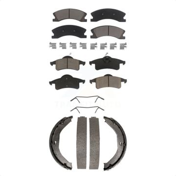 Front Rear Ceramic Brake Pads And Parking Shoes Kit For Jeep Grand Cherokee KCN-100210