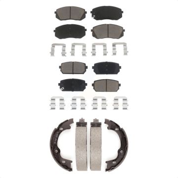 Front Rear Ceramic Brake Pads And Parking Shoes Kit For 2007-2010 Kia Rondo KCN-100212