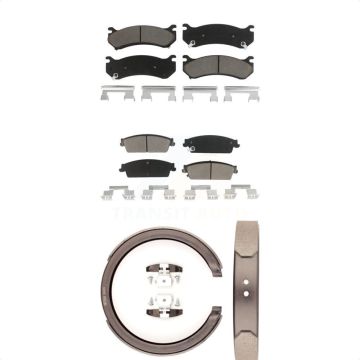 Front Rear Ceramic Brake Pads And Parking Shoes Kit For Chevrolet Silverado 1500 KCN-100220