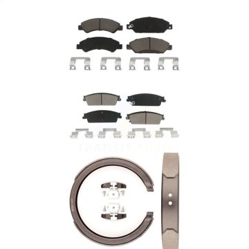 Front Rear Ceramic Brake Pads Parking Shoe Kit For Chevrolet Avalanche Cadillac GMC Tahoe KCN-100221