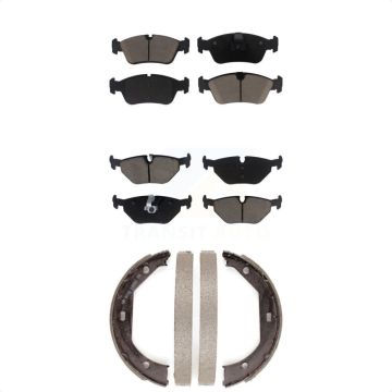 Front Rear Ceramic Brake Pads And Parking Shoes Kit For 2001-2005 BMW 325xi KCN-100231