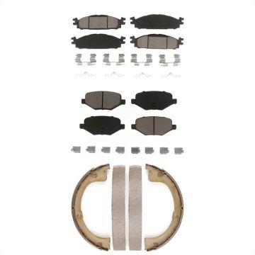 Front Rear Ceramic Brake Pads And Parking Shoes Kit For 2010-2012 Lincoln MKT KCN-100232