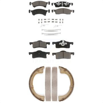 Front Rear Ceramic Brake Pads And Parking Shoes Kit For Ford Expedition Lincoln Navigator KCN-100233