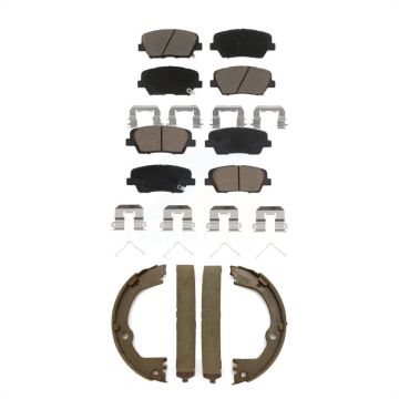 Front Rear Ceramic Brake Pads And Parking Shoes Kit For 2017-2018 Hyundai Santa Fe Sport KCN-100236