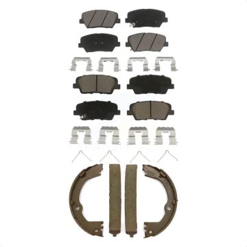 Front Rear Ceramic Brake Pads Parking Shoes Kit For Kia Sorento With Red Painted Calipers KCN-100240