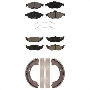 Front Rear Ceramic Brake Pads And Parking Shoes Kit For Chrysler Sebring Dodge Stratus KCN-100248