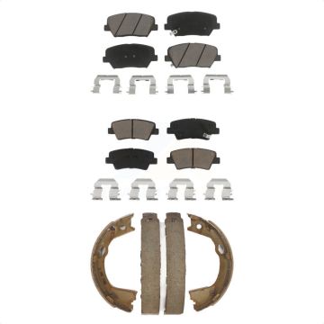 Front Rear Ceramic Brake Pads And Parking Shoes Kit For 2012-2017 Hyundai Azera KCN-100257