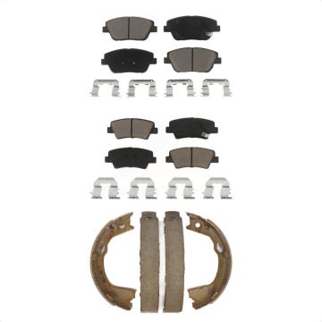 Front Rear Ceramic Brake Pads And Parking Shoes Kit For Hyundai Sonata Kia Optima KCN-100258