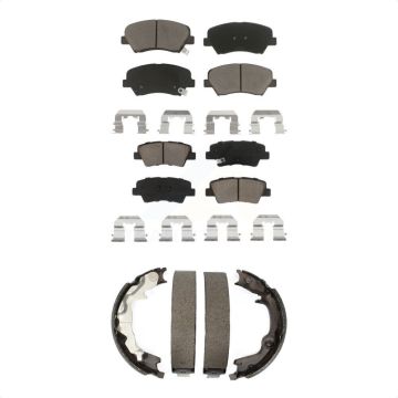 Front Rear Ceramic Brake Pads And Parking Shoes Kit For 2014 Kia Forte Koup KCN-100275