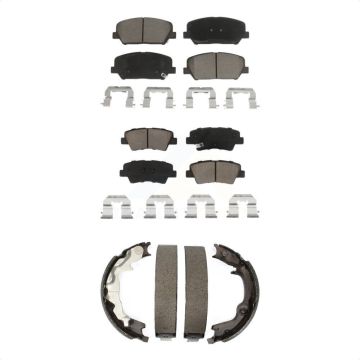 Front Rear Ceramic Brake Pads And Parking Shoes Kit For 2014 Kia Forte Koup KCN-100276