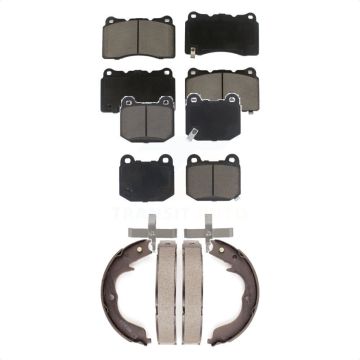 Front Rear Ceramic Brake Pads And Parking Shoes Kit For Subaru Impreza KCN-100282
