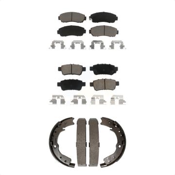 Front Rear Ceramic Brake Pads And Parking Shoes Kit For 2005-2010 Honda Odyssey KCN-100286