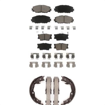 Front Rear Ceramic Brake Pads And Parking Shoes Kit For Toyota RAV4 Lexus HS250h KCN-100294