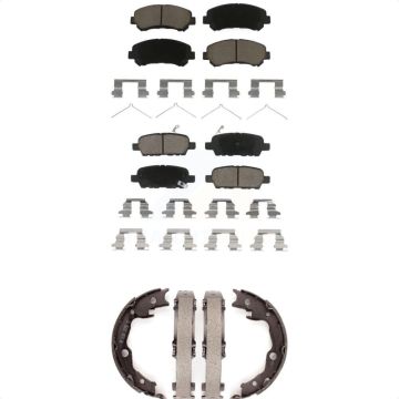 Front Rear Ceramic Brake Pads And Parking Shoes Kit For Nissan Rogue Sentra Juke Select KCN-100295