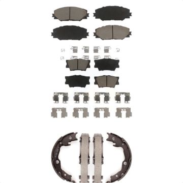Front Rear Ceramic Brake Pads And Parking Shoes Kit For Toyota RAV4 Matrix Pontiac Vibe KCN-100296